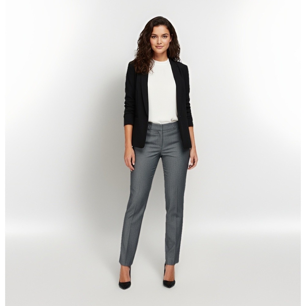 Calvin Klein Womens Low-Rise Chino Trousers Gray Pants 4